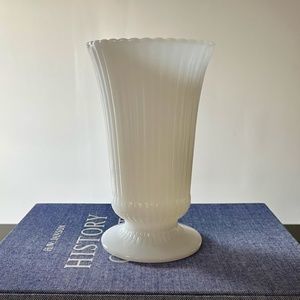 Vintage E.O. Brody Fluted Milk Glass Pedestal Vase | Home Decor, Flower Vase